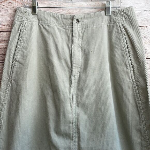 VINTAGE EDDIE BAUER CORDUROY MODEST MAXI SKIRT IN KHAKI - Picture 2 of 7